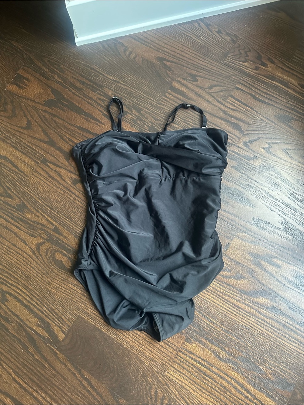 Smismivo Black One-Piece Swimsuit with Adjustable Straps